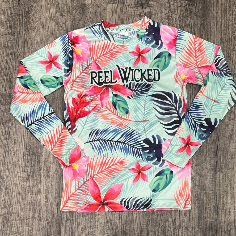 Kids Long Sleeve Tropical Tee - Multicolor